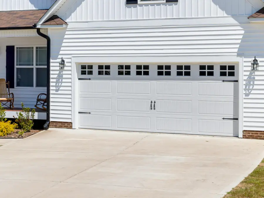 Roofline and gutters on a white Georgia home